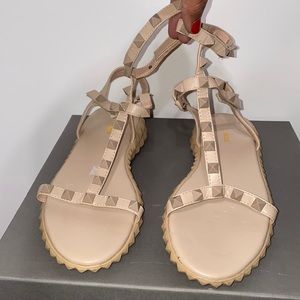 Fashion Nova Hydra Rock Stud Ankle Wrap Sandals